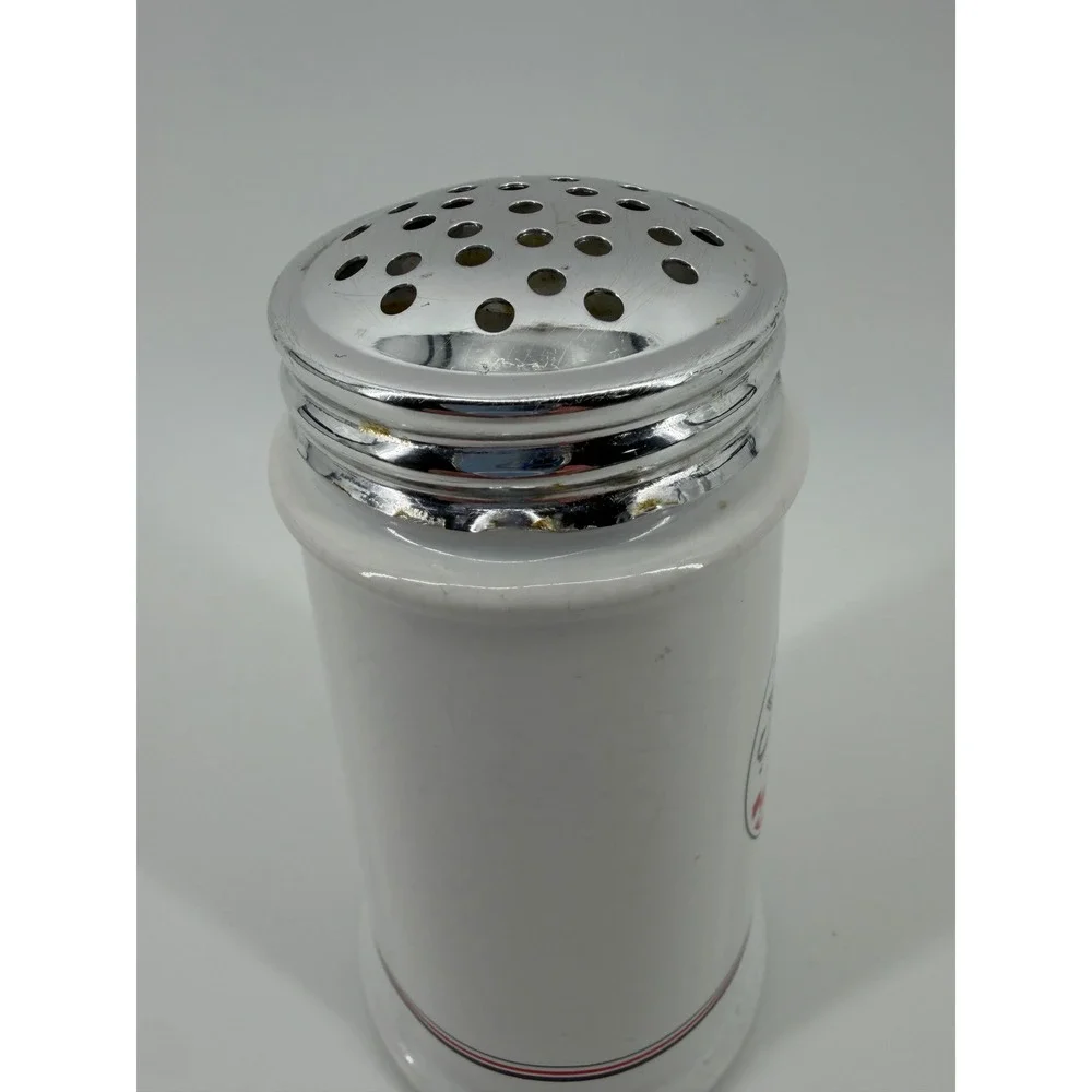 Vintage Himark Caffe Italia Ceramic Cheese‎ Shaker Retro Pizzeria White Red